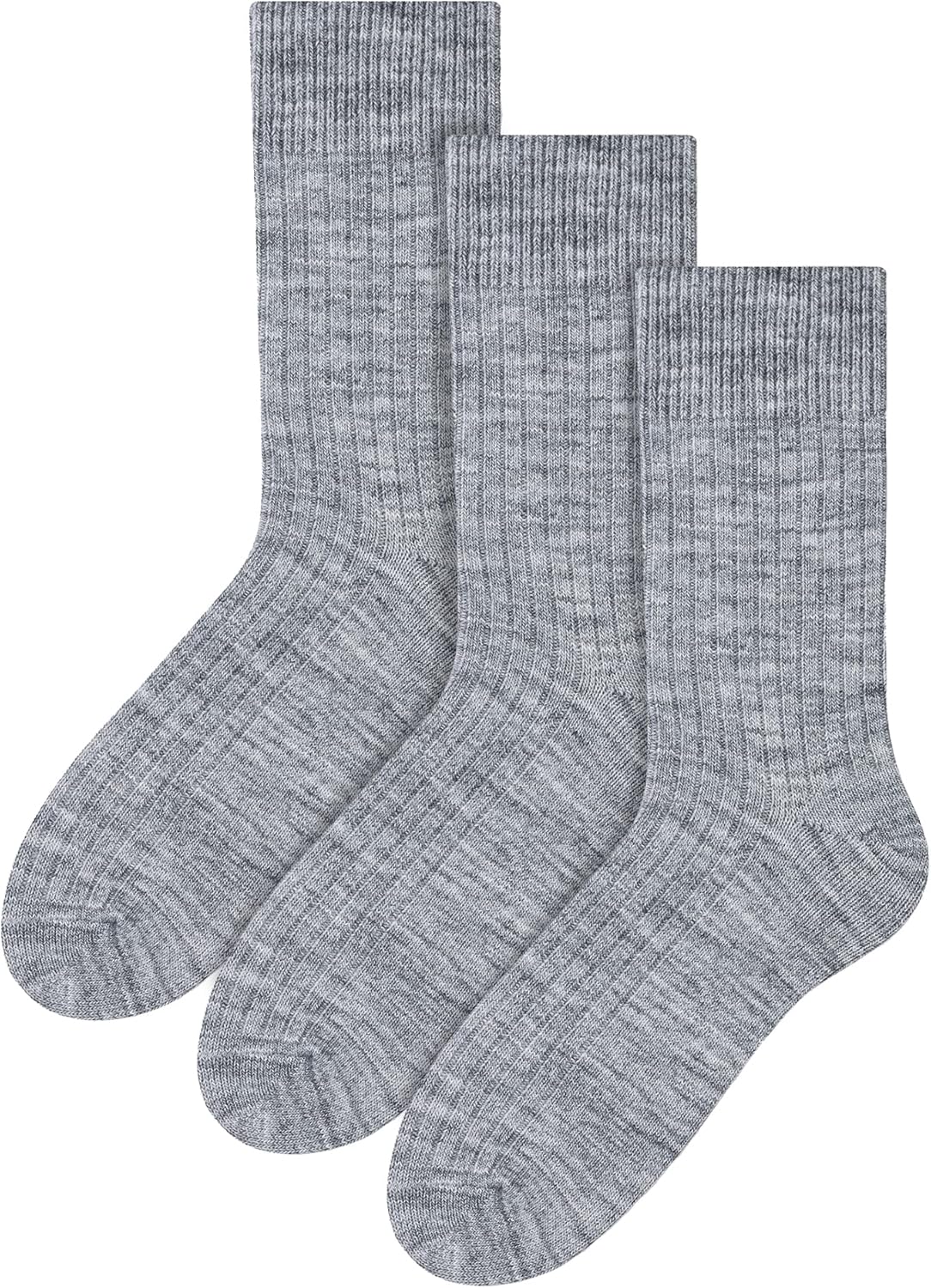 3 Pairs Mens Alpaca Socks | Steven | Breathable Warm Wool Boot Socks for Hiking (10-12, Light Grey)