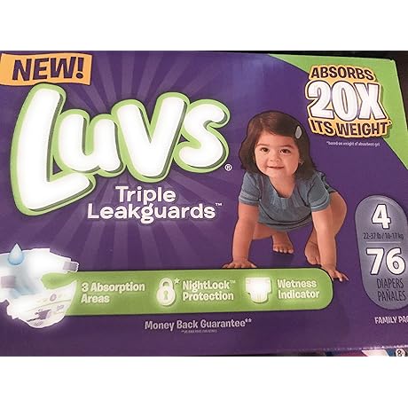 Luvs Diapers Size 4 Mega Value Bulk Box of - 76 Count