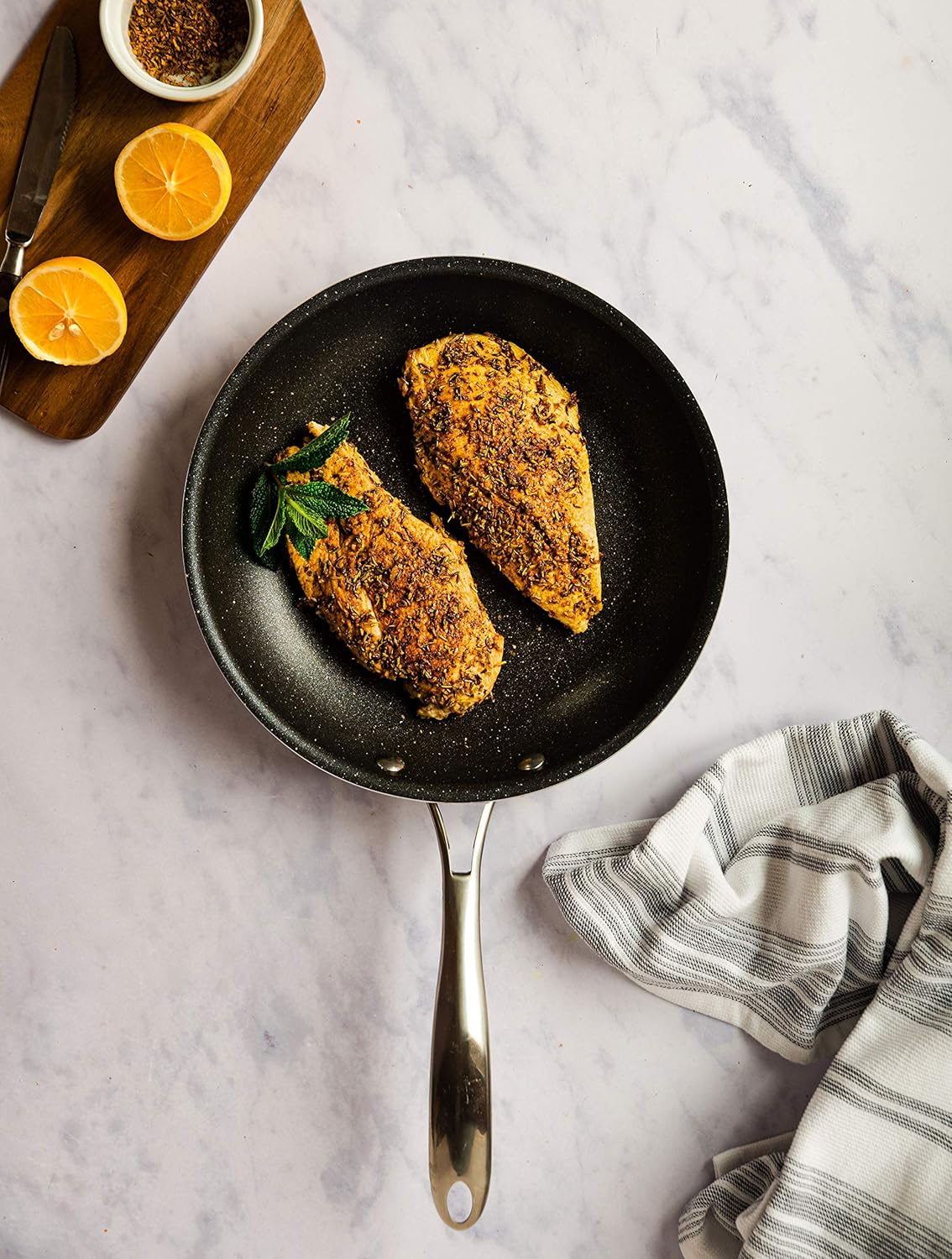 Granite Stone Professional Frying Pan Set, Hard Anodized Ultra Nonstick 10” & 11.5” Pro Chef’s Skillet Set, Durable Granite Surface Coated 3x and Infused with Minerals & Diamonds, Induction Capable…: Home & Kitchen