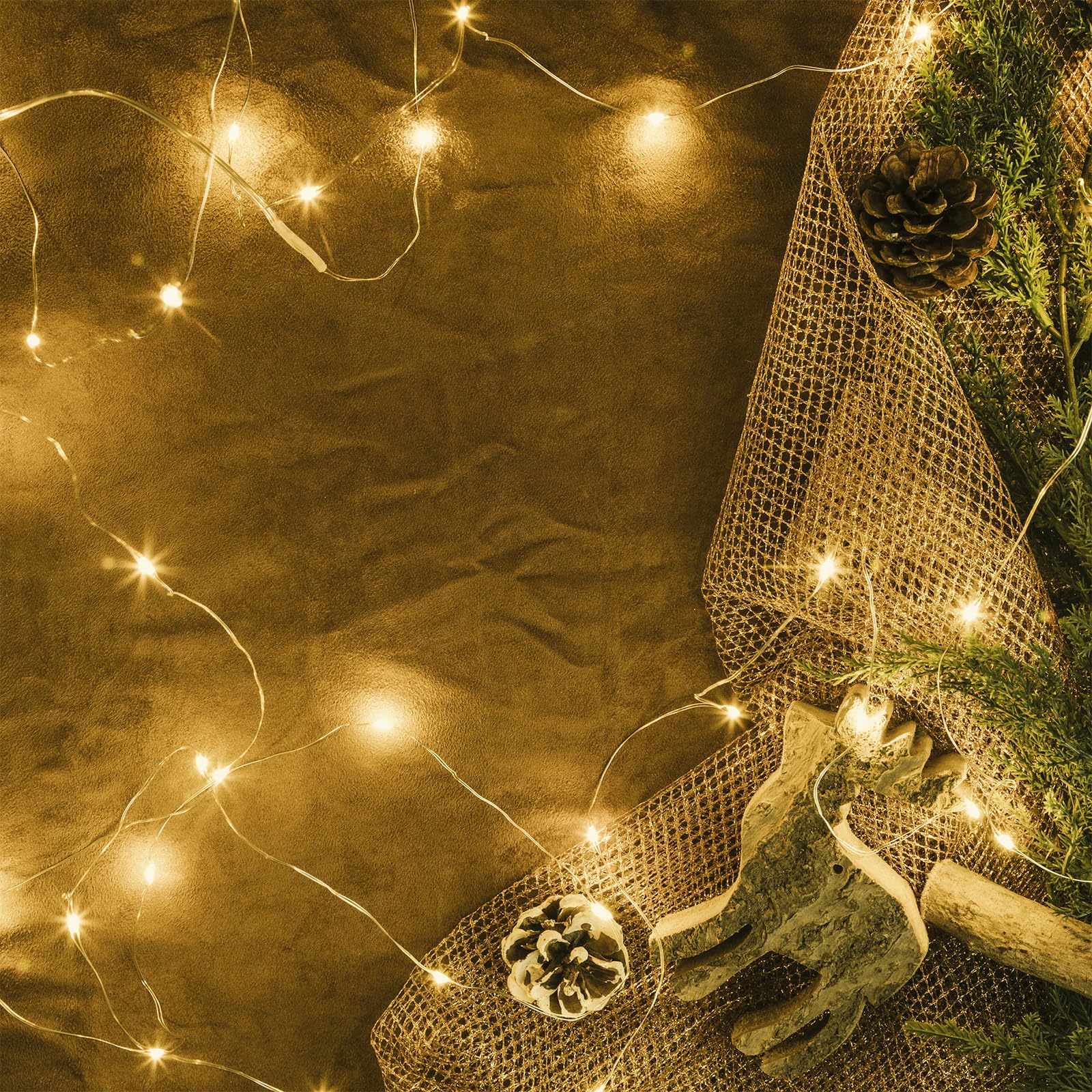 LQWELL Światła wróżek LED 3M 30LED, miniaturowa lampa z drutu miedzianego, zasilana bateriami, wodoodporna, ciepła biel, 2 tryby na Boże Narodzenie, wesele, festiwale, imprezy, dekoracje domowe
