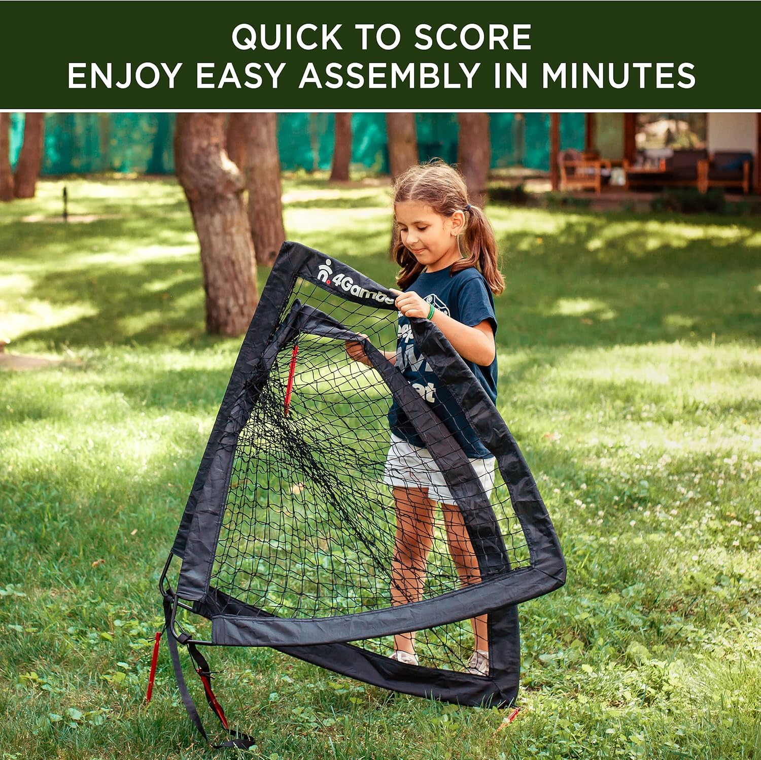 Pop-Up Portable Soccer Goal (4 FT) – Set of 2 Foldable Soccer Goals for Backyard with Carry Bag – Aluminum Stakes Ensure Easy, Sturdy Setup – Outdoor Games and Practice for Kids and Adults by 4Gambeta : Sports & Outdoors