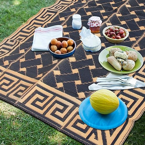 Miniatura 250 de SAND MINE Alfombras reversibles, alfombra de paja de plástico, alfombra de área moderna, alfombra de pavimento grande y alfombra para exteriores