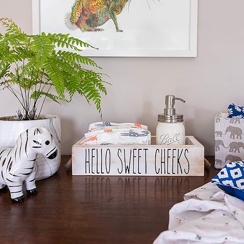 Miniatura 5 de MAINEVENT Bonita caja de decoración de baño, una caja con impresión en 2 lados, decoración de medio baño de granja, organizador de baño rústico,