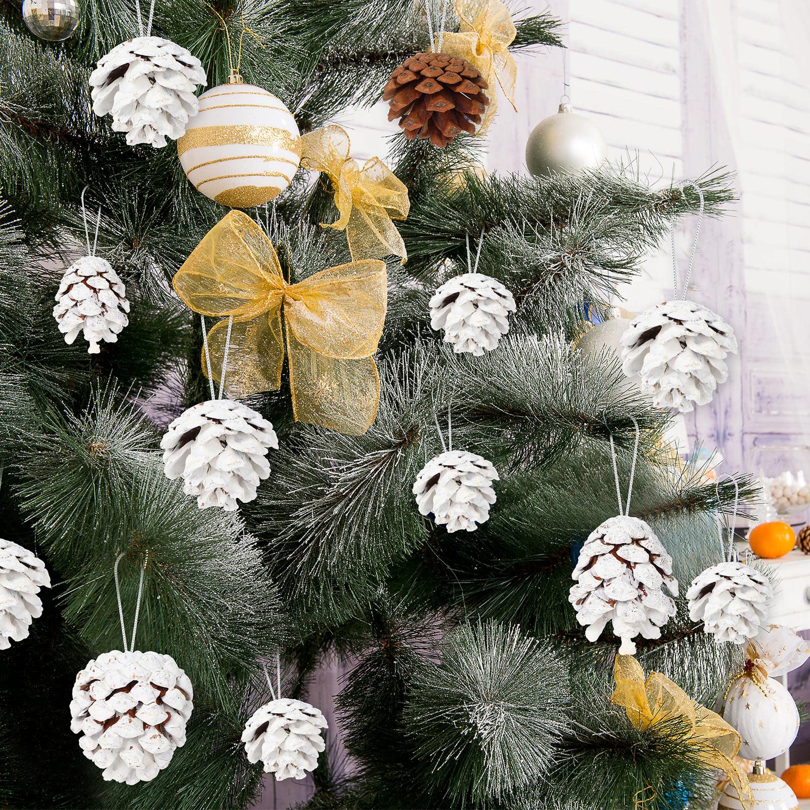Cagemoga 50 Pack Natural Pine Cones - Assorted Sizes For Christmas Crafts, Wreaths, And Decor