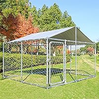 Vista 7 de LEISU Jaula de perro resistente al aire libre para mascotas, casa de alambre con cubierta resistente al agua para patio trasero o delantero