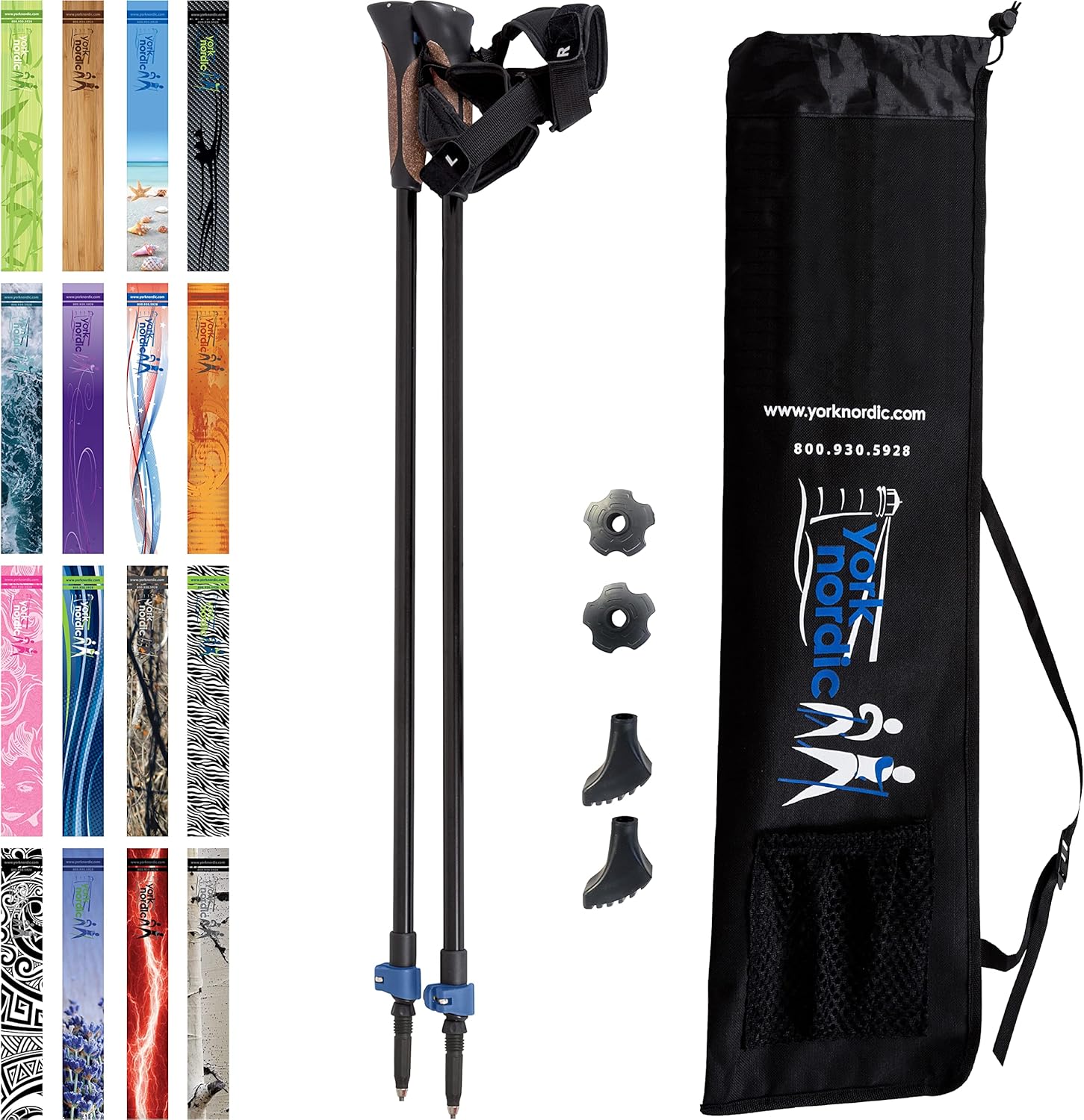Lightweight Adjustable Nordic Walking Poles with Classic Grips – 5’4″ to 6’2″ Lightweight Adjustable Nordic Walking Poles with Classic Grips – 5’4″ to 6’2″