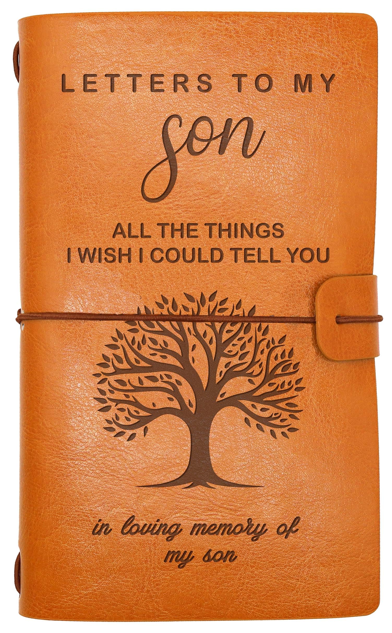 Son Memorial Remembrance Gift-Bereavement Gift-Refillable Travel Photo Diary Journal-Sympathy Gift for Loss of Son-Letters To My Son,All The Things I Wish I Could Tell You-In Loving Memory of My Son