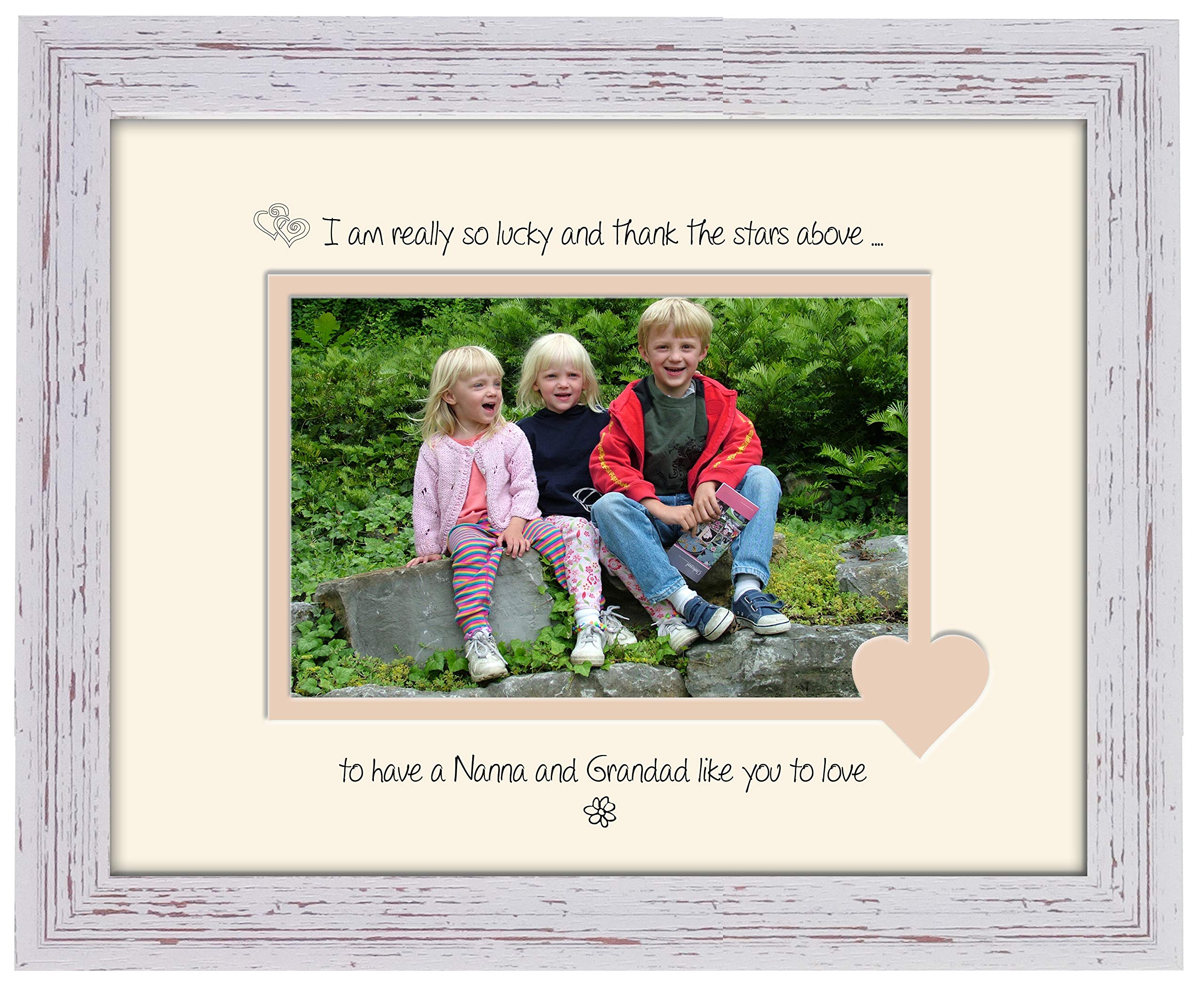 Photos In A Word Shabby Chic Frame Cream Mount Beige Inside Nanna And Grandad Photo Frame Thank The Stars Above Double Mounted Quality Gift 812F (Shabby Chic Frame Cream Mount Beige Inside)