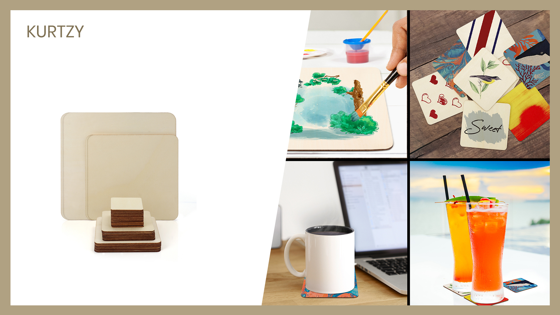 Lot De 66 Plaquettes En Bois Belle Vous - 4 Tailles (10x10cm à 5x3.4cm) Pour DIY, Peinture, Déco