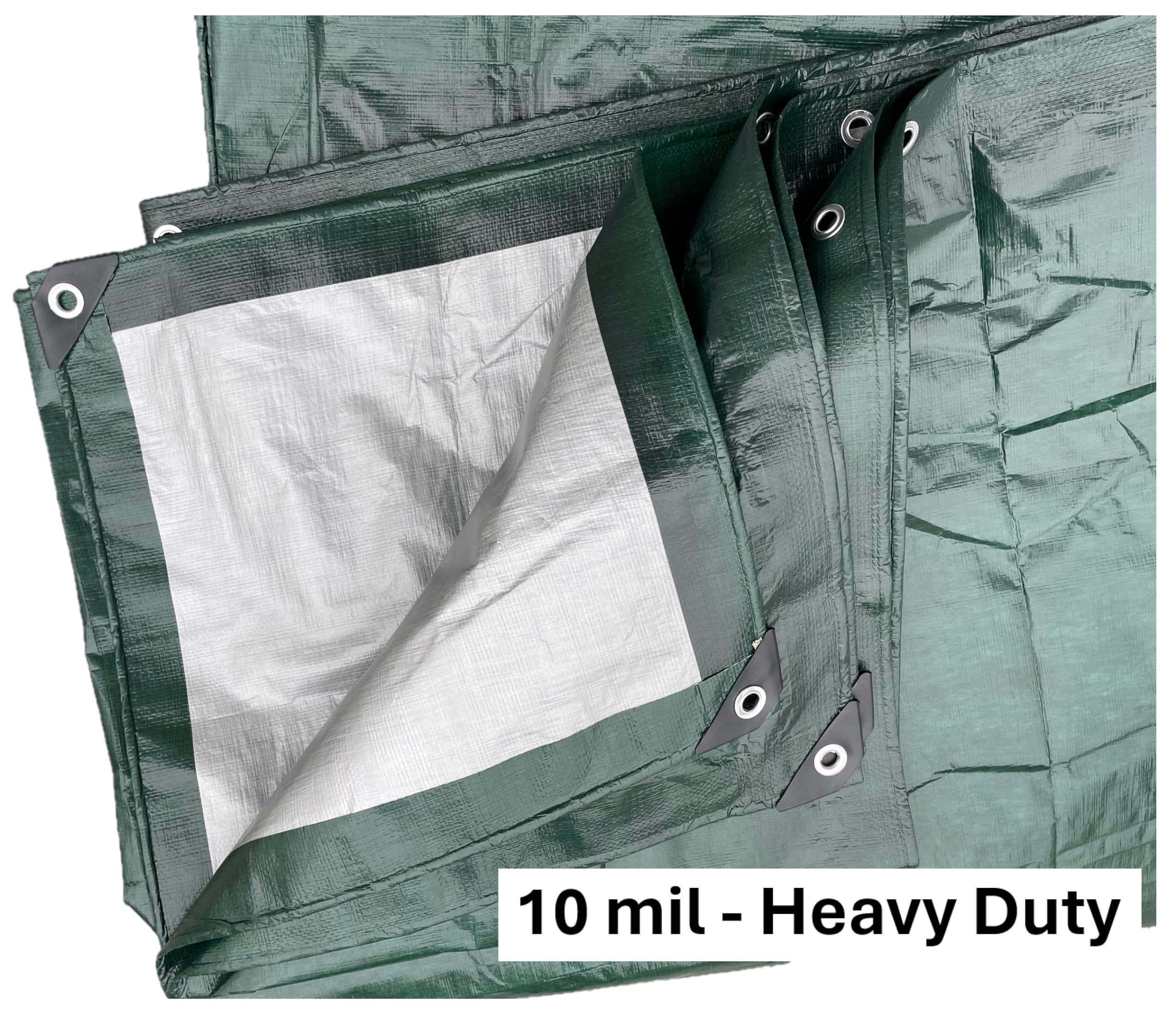 B-USA Tarp Cover-10x30 feet, Dark Green,10 mil.Tarpaulin Canopy Tent, Boat, RV, Truck,Pool Cover, Long Life Cover, Heavy duty7995