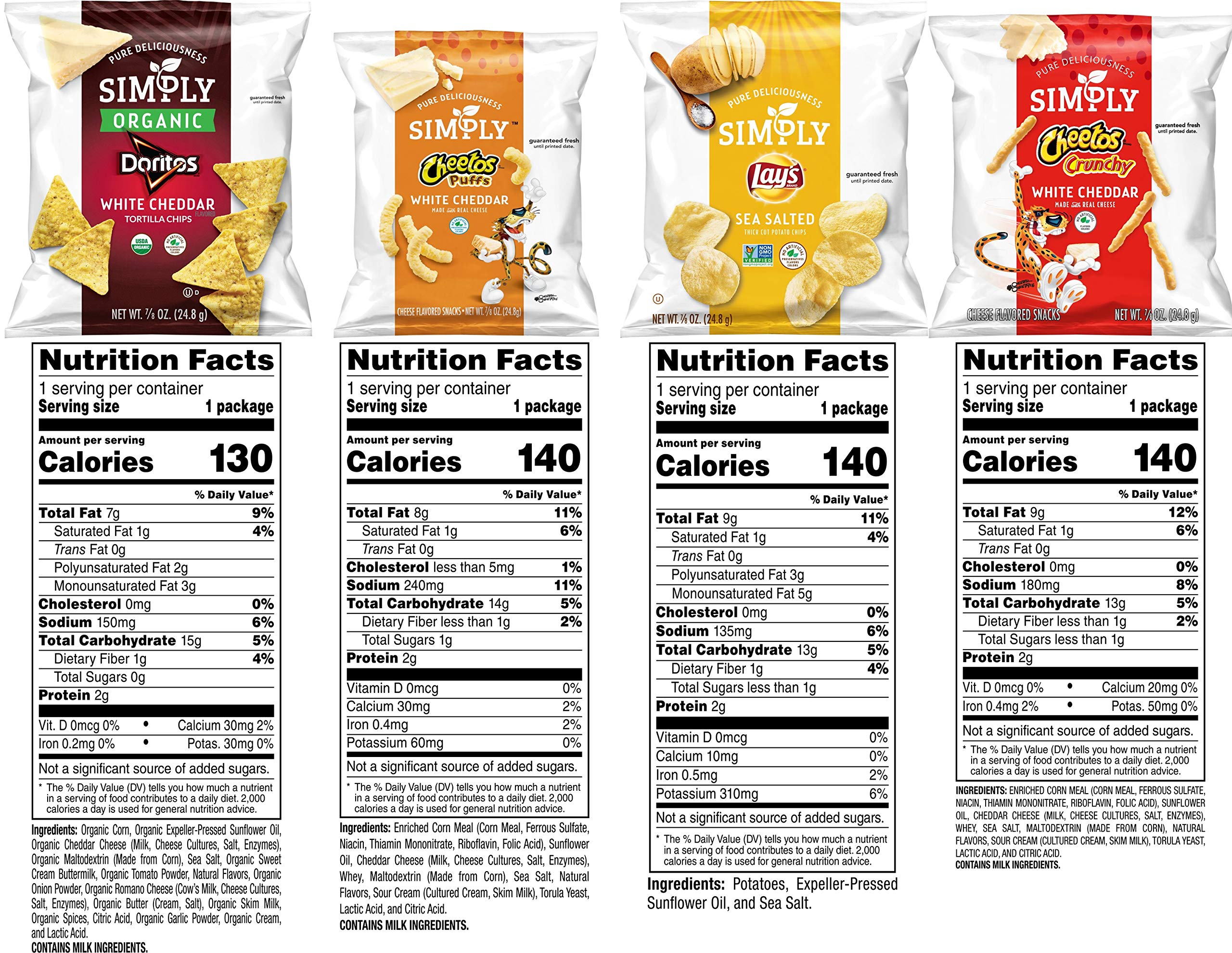 Simply Brand Organic Snacks, Simply Variety Pack, 0.875 Ounce (Pack of