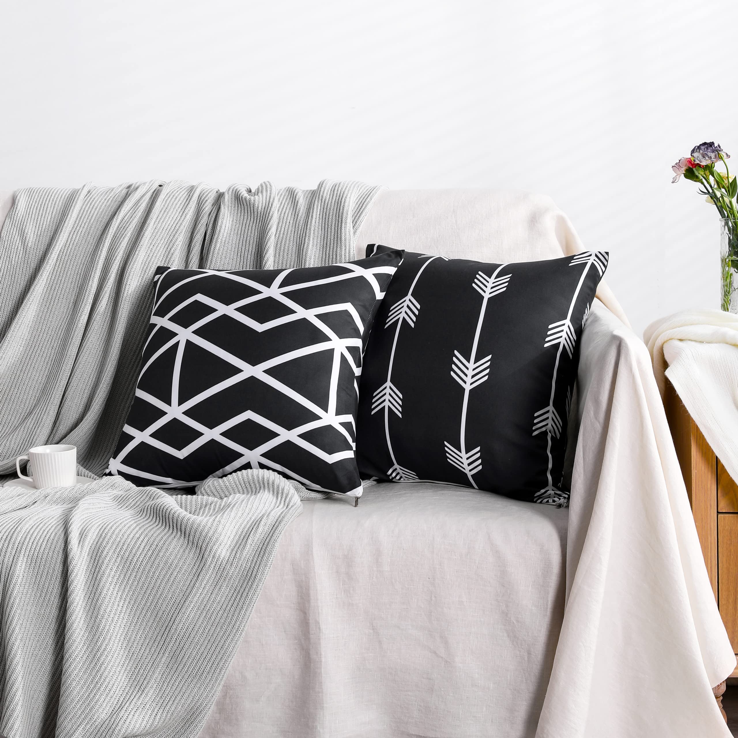 Amazon.com: NTBAY Microfiber Decorative Zippered Throw Pillow