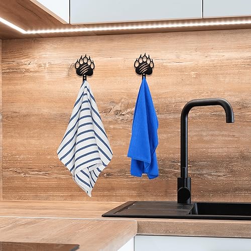 Miniatura 5 de 4 ganchos de decoración de oso negro para llaves, decoración de cabina, ganchos para colgar en la pared, correa de perro, decoración de oso negro,