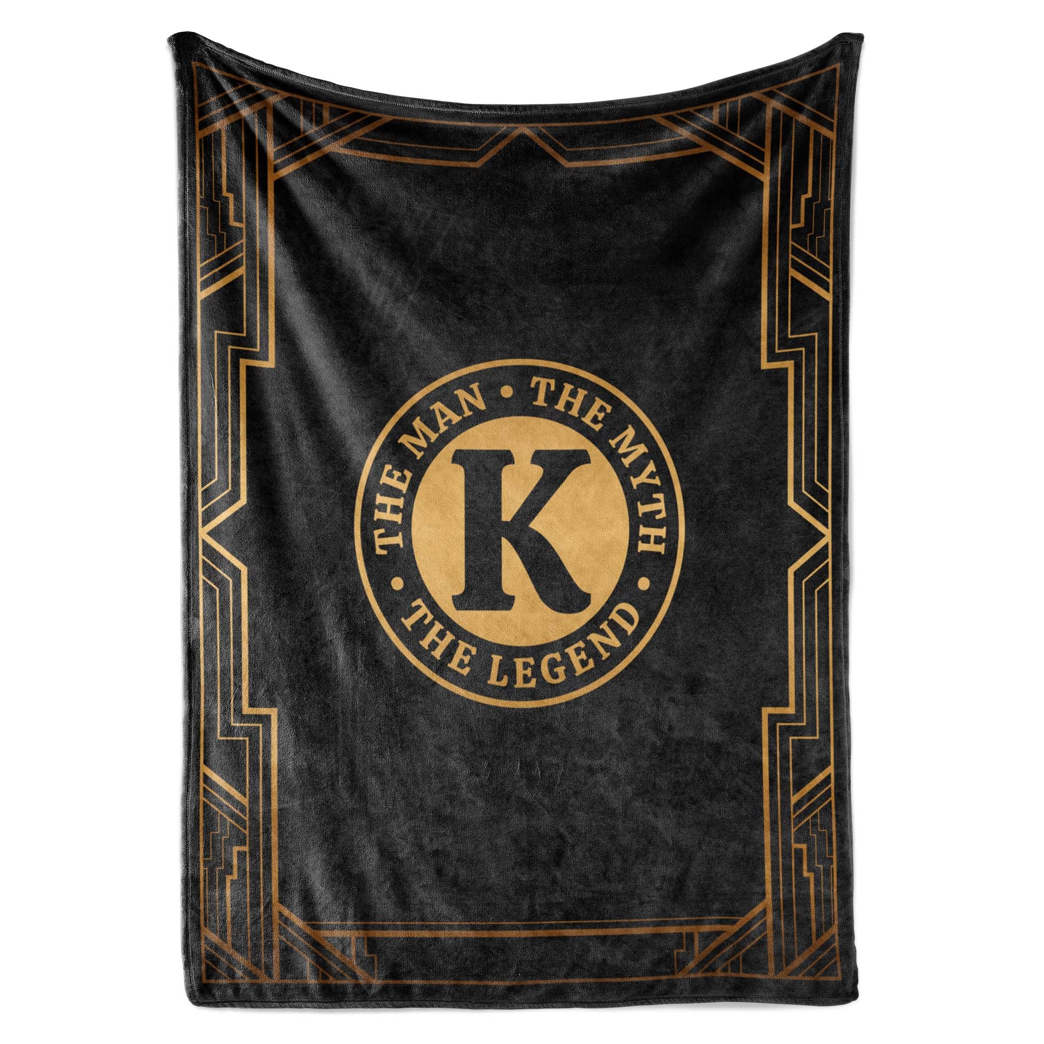 InnoBeta Initial Birthday Gifts for Men, Birthday Gifts for Him, The Man The Myth The Legend Gift Ideas for Dad, Grandpa, Uncle- 300gsm Flannel Blanket- 60"x 80"K