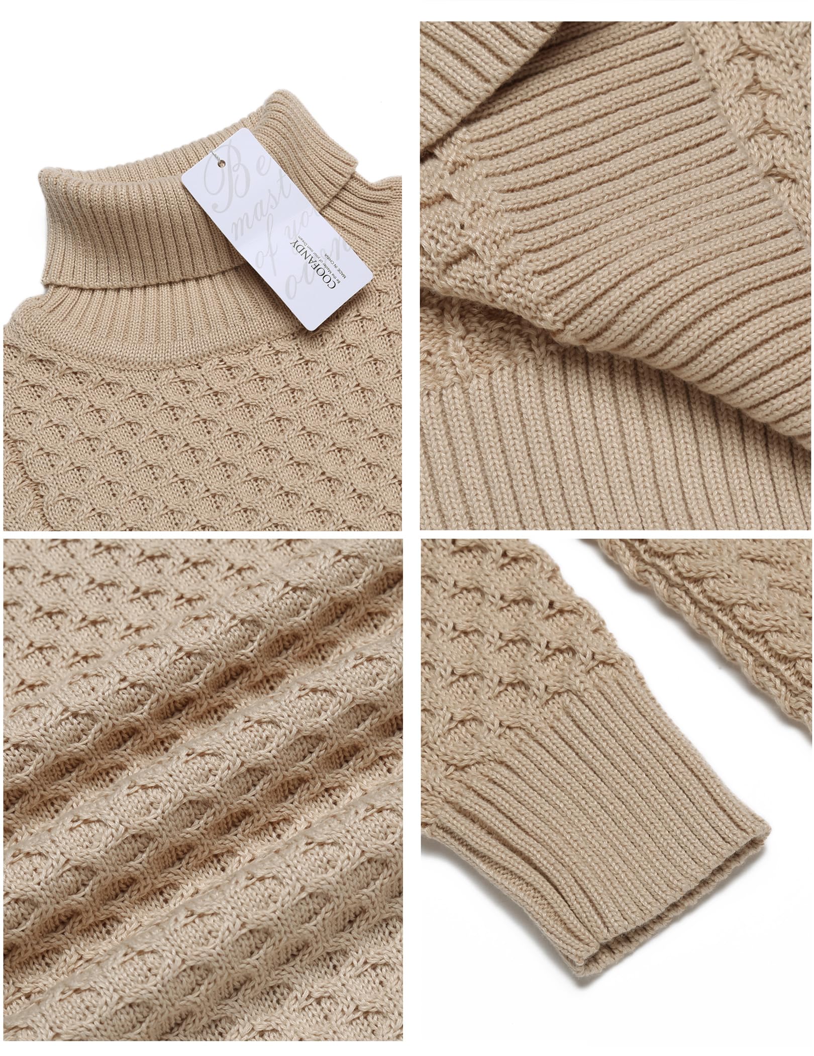 COOFANDY Maglione Dolcevita Uomo - Invernali Maglioni Maglione a Collo Alto Slim Fit a Manica Lunga Maglia Maglione