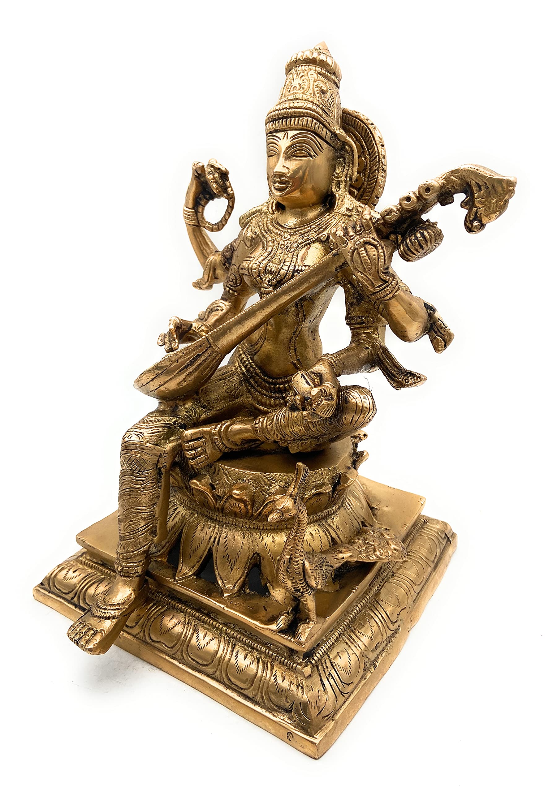 Buy Bhunes Brass Saraswati Murti Brass Saraswati Statue Goddess