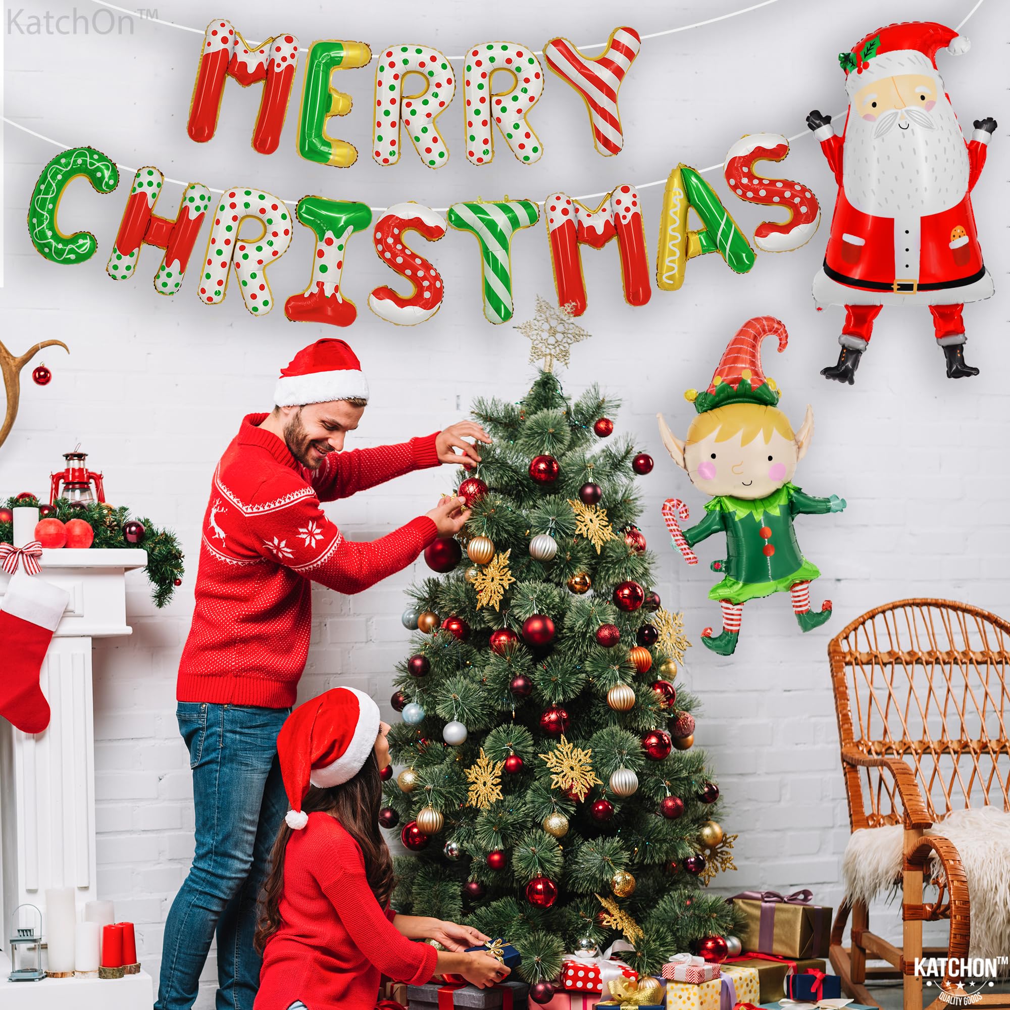 Red Glitter 'Merry Friendsmas' Banner - Christmas Party Decorations, Holiday Festive Banner