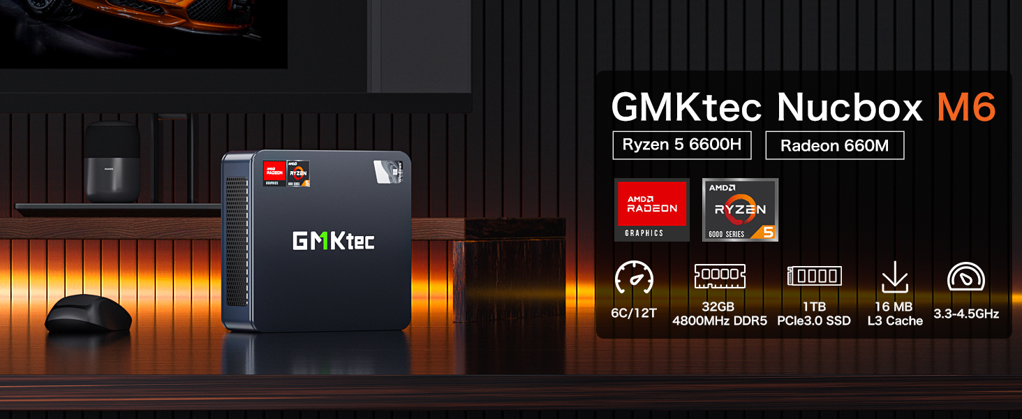 Amazon.co.jp: GMKtec ミニpc Ryzen 5 6600H (6C/12T 4.5Ghz) 32GB