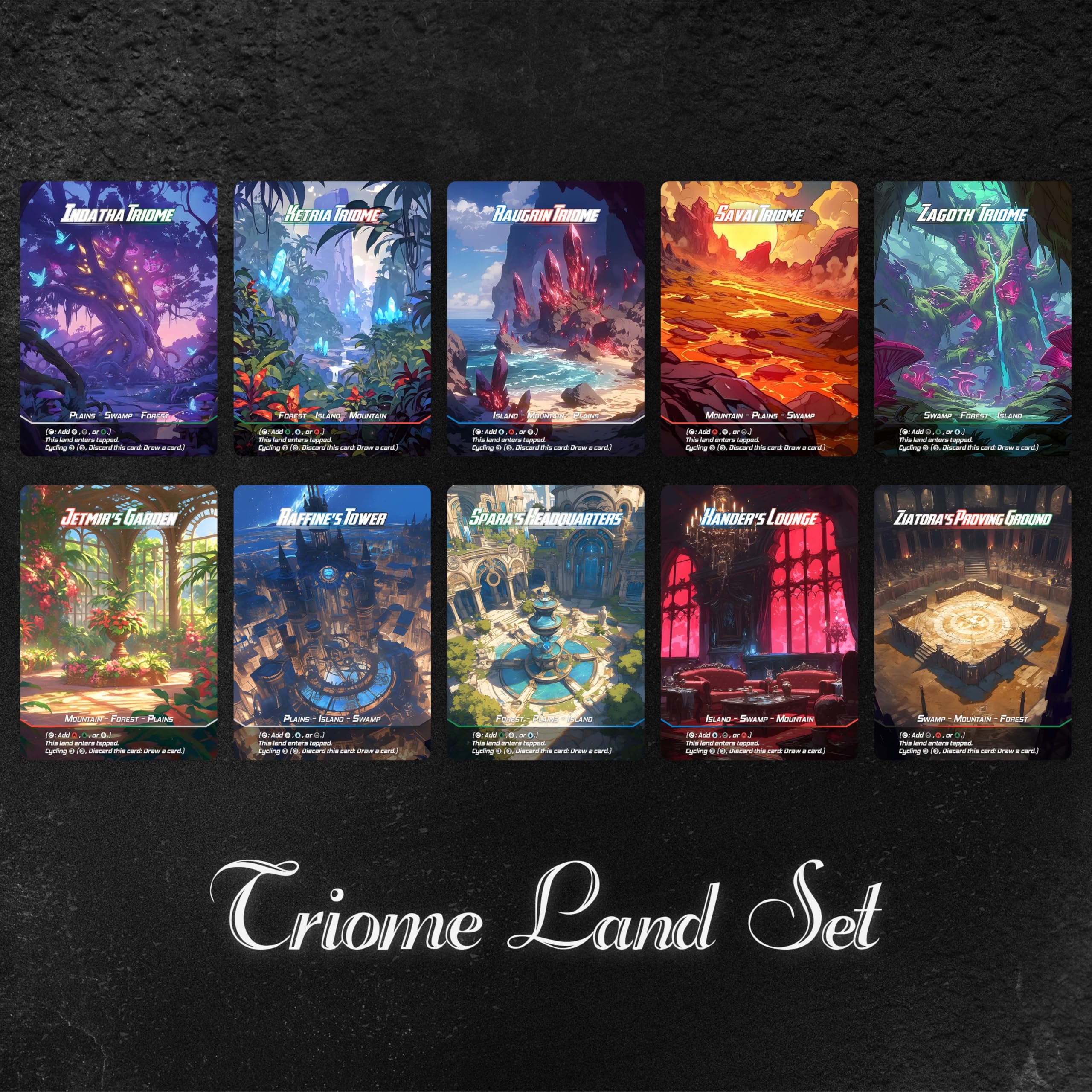 Proxy Cards for Magic The Gathering, Alternative Custom Art DIY Cards, Triome Land, Normal