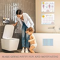 Vista 4 de Tabla de calcomanías de entrenamiento para ir al baño de Sun Rainbow, 20 tablas de orinal con 432 calcomanías redondas y 1 hoja de instrucciones