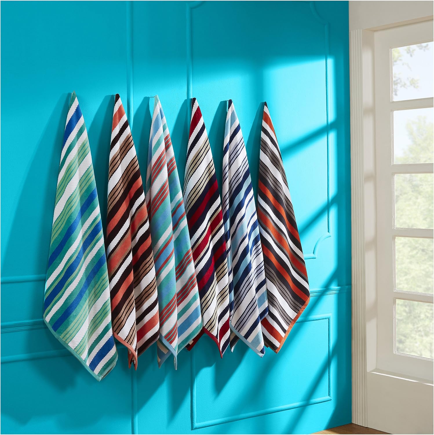 BLUENILEMILLS Cotton Rope Textured (Set of 2) Oversized Beach Towel - Emberglow