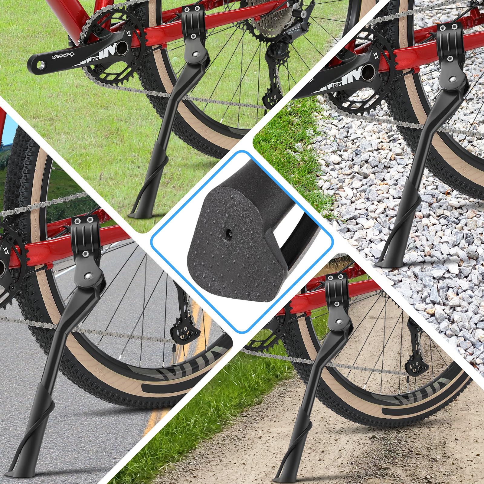 ROELLY Cavalletto per Bicicletta Regolabile In Altezza da 24-29 Pollici, Lega di Alluminio Addensata, Antiscivolo, Adatto per Mountain Bike e Biciclette Elettriche