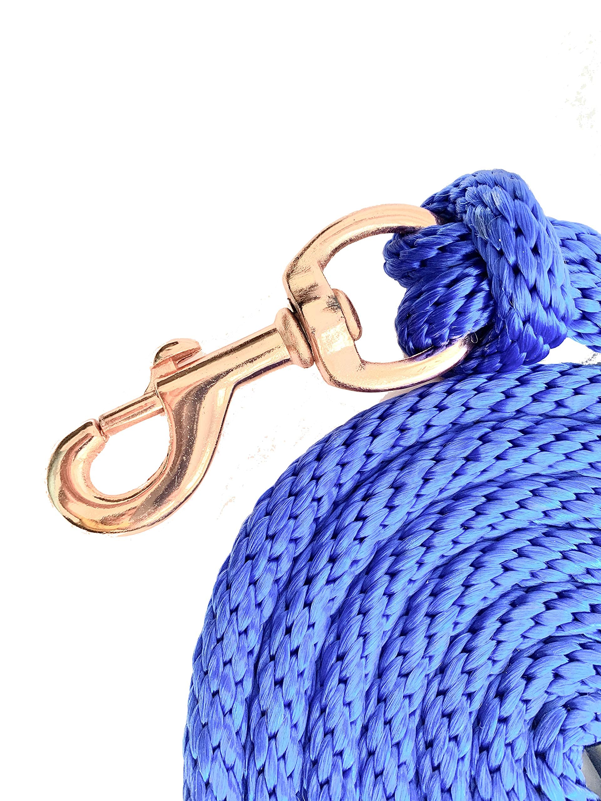 Majestic Ally, Confection de 2 cordons en polyéthylène massif pour Chevaux et Bestiame, Longa 10 Pieds et pessa 5/8 Pollici, stituibile, résistant, Fatta a Mano, Morbida al Tatto (Bleu réel)