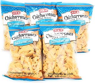 HEB Chicharrones Pork Rinds SALT & VINEGAR Flavor (Pack of 5) | Keto Snacks, Low Carb, High Protein, Gluten Free | Large 5oz Bags