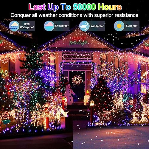 Miniatura 6 de Guirnalda de luces de Navidad de 300 LED de 100 pies, 8 modos de luces conectables, tira de luces para interiores y exteriores con temporizador y