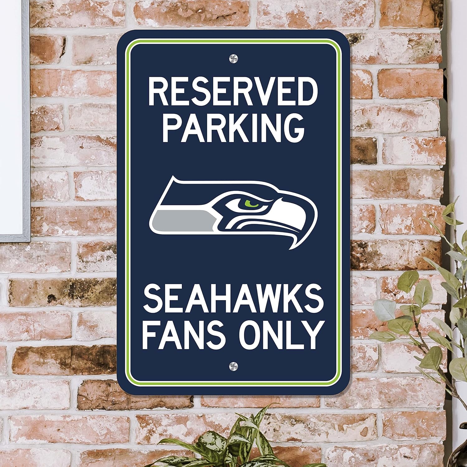FANMATS 32177 Seattle Seahawks Parking Sign Décor 18in. X 11.5in. Lightweight