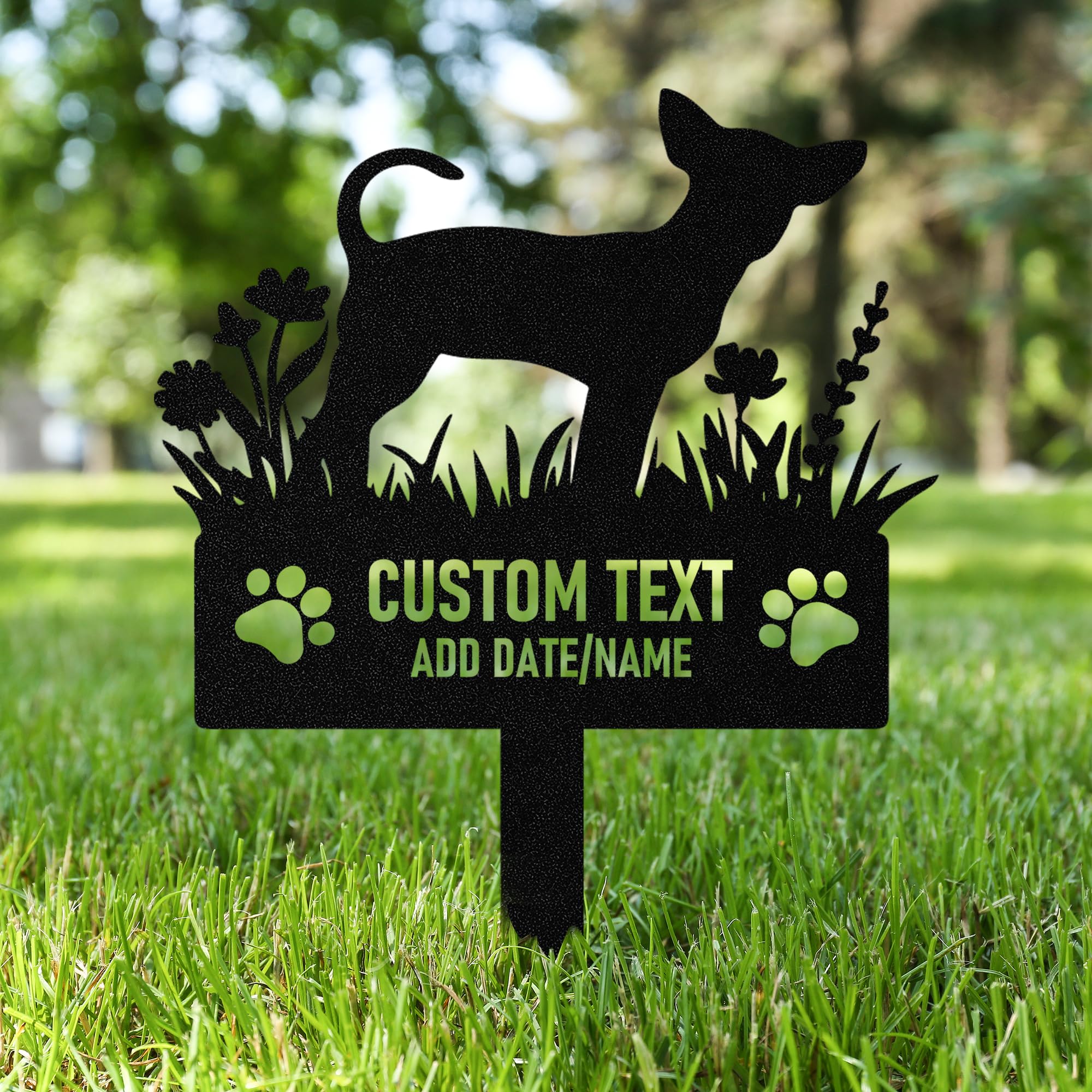 AGEUIRPOD Personalised Dog Grave Markers Pet Headstones for Dogs for Lost Dog Sympathy Gift Waterproof Dog Grave Markers Outdoor, Dog Memorial Gift, Customized Flowers Dog Memorial Burial Stake