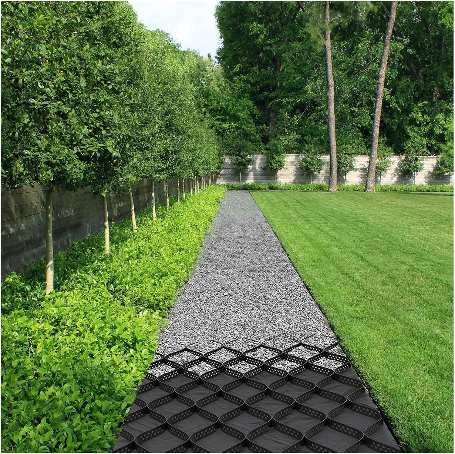 WAHHWF Pea Gravel Stabilizer Grid, 2" High Geo Grid Ground