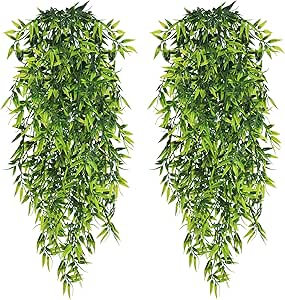 Allazone Piante Appese Artificiali Per Terrario - 2 Pezzi Felce Finta Boston Verde Per Rettili E Decorazione - Foto 4