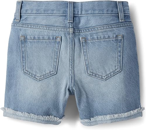 Miniatura 3 de The Children's Place Girls' Distressed Denim Midi Shorts 2 Pack
