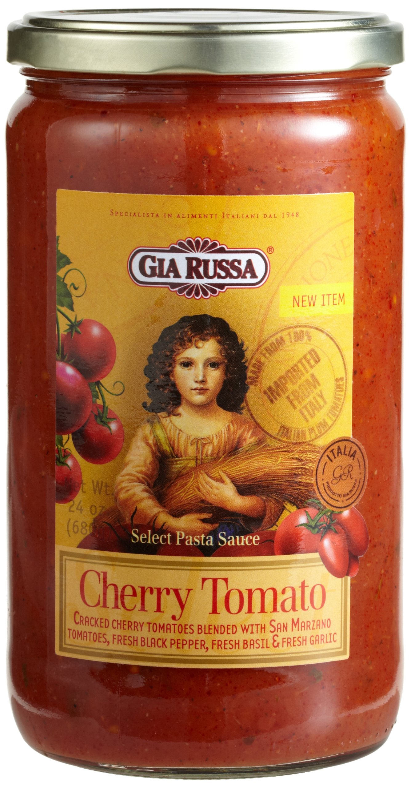 Gia Russa Cherry Tomato Pasta Sauce, 24-Ounce Glass Jars (Pack of 3)