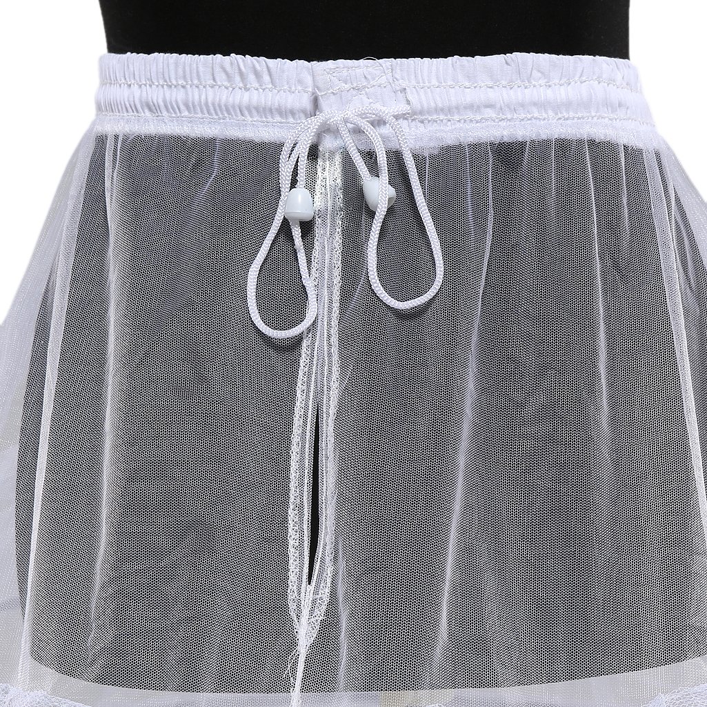 Loywe Reifrock Petticoat aus Satin, Taille Umfang bis 110cm, 9 Ringe, LW4820-W-X-T