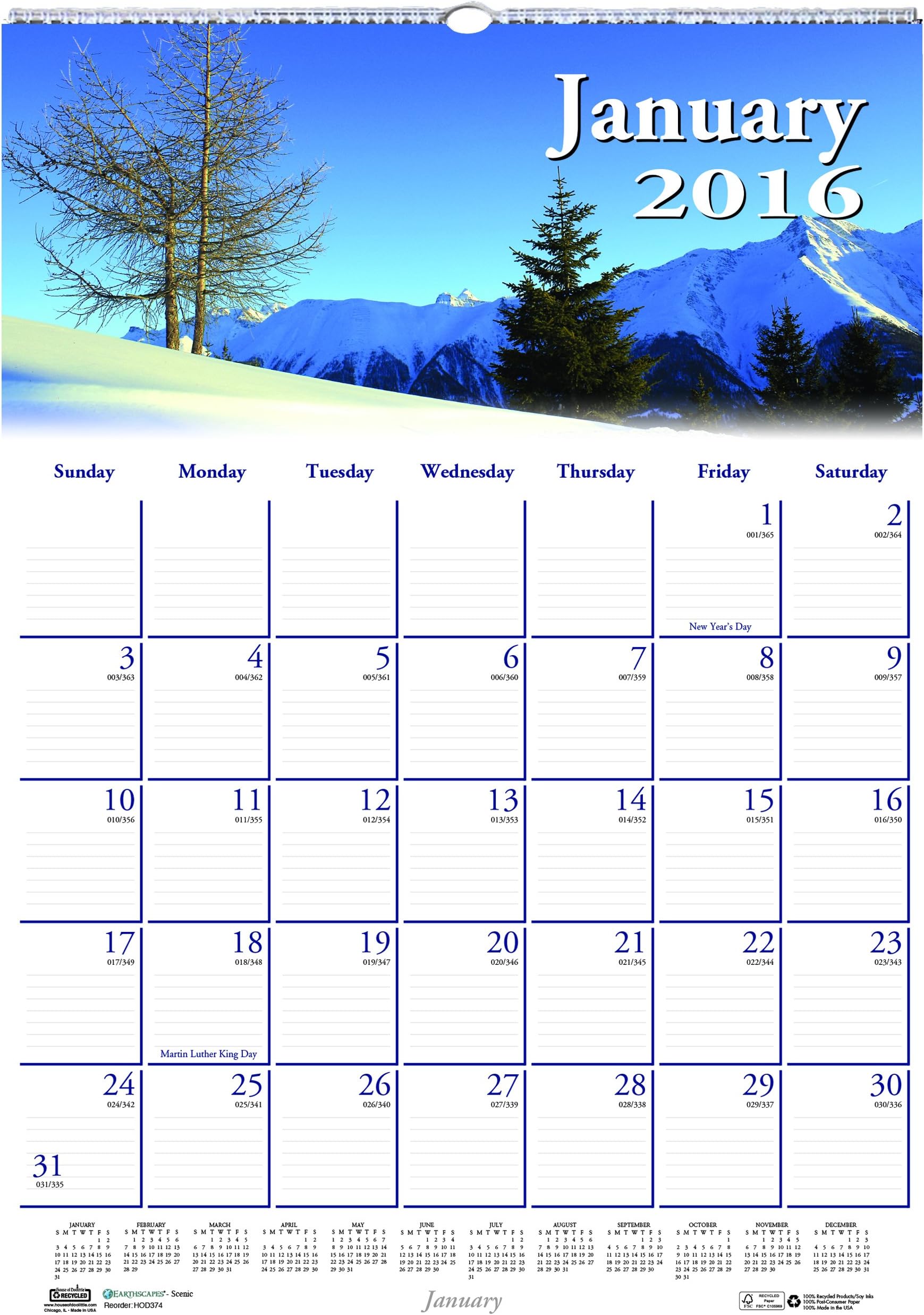 House Of Doolittle 2018 Laminated Wipe Off Wall Calendar - View #10