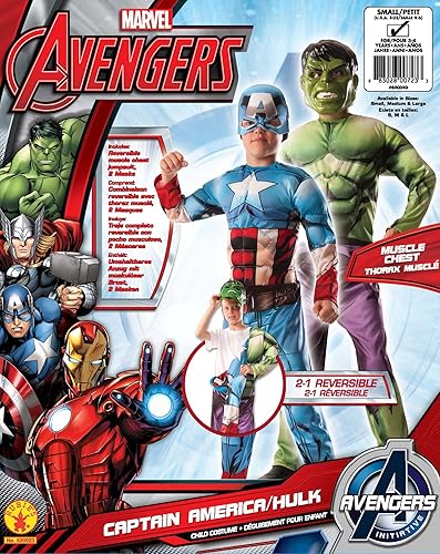Miniatura 2 de Marvel Avengers 2 en 1 - Disfraz de HulkCapitán América, talla grande