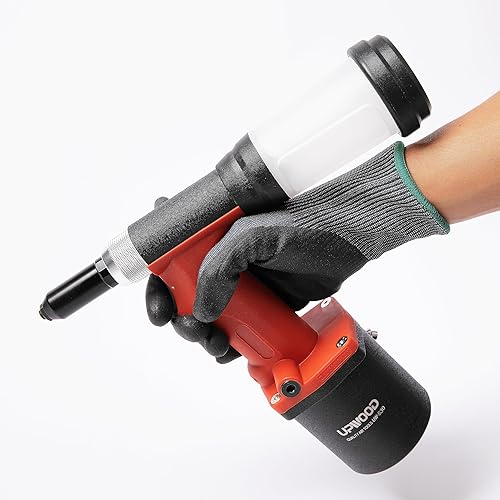 Miniatura 7 de Pistola de remache hidráulica neumática, remachadora de aire de autosucción con 100 remaches ciegos y piezas de nariz de 3/32" 1/8" 5/32" 3/16"