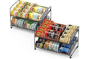 Stacking Can Dispensers | Double Tier Can Organizer | Wire Stackable Cans...