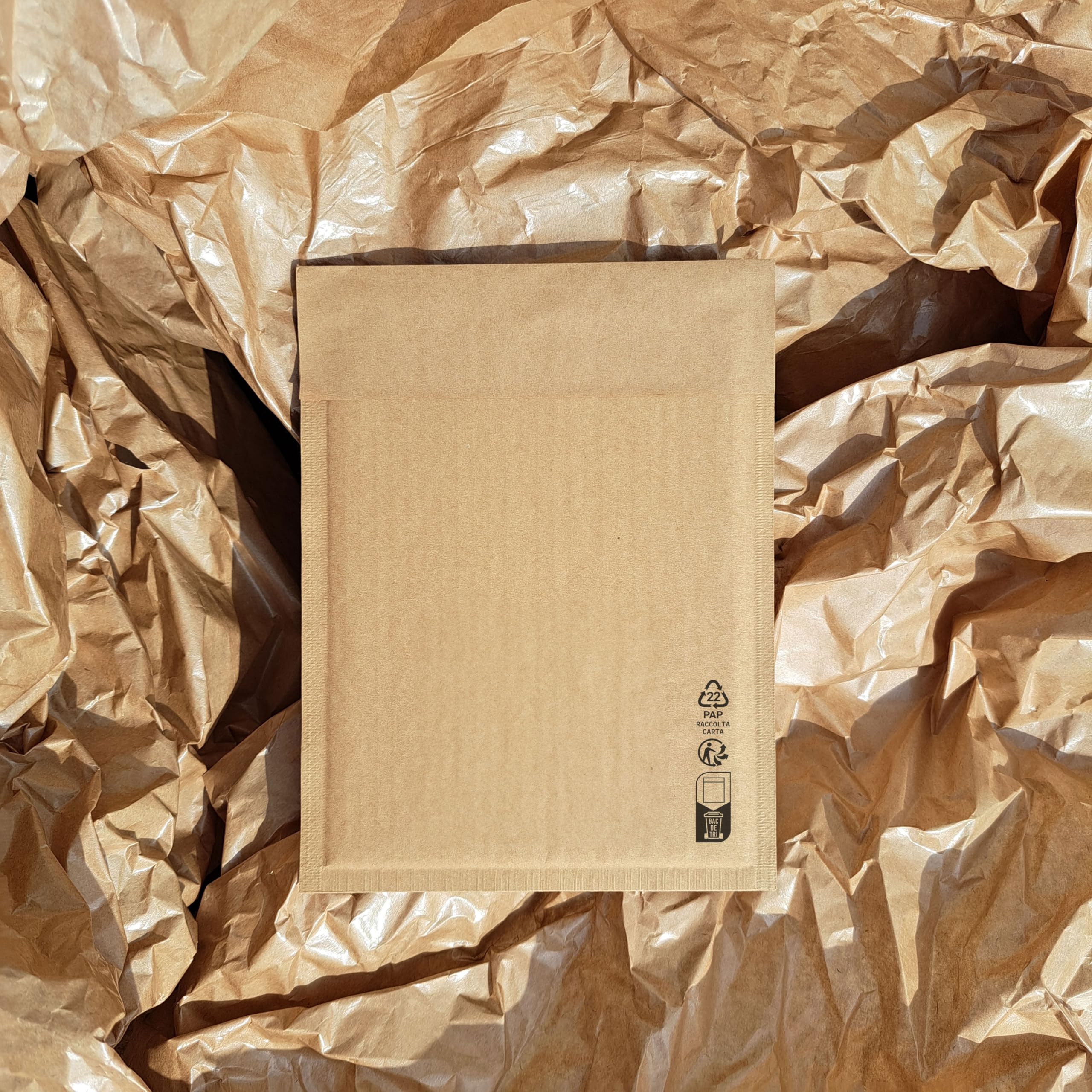Carte Dozio - Buste imbottite Wavebag ecologiche in carta per spedizioni - only paper - massima sicurezza - Formato interno 350x470 mm - 100 pezzi in ogni confezione