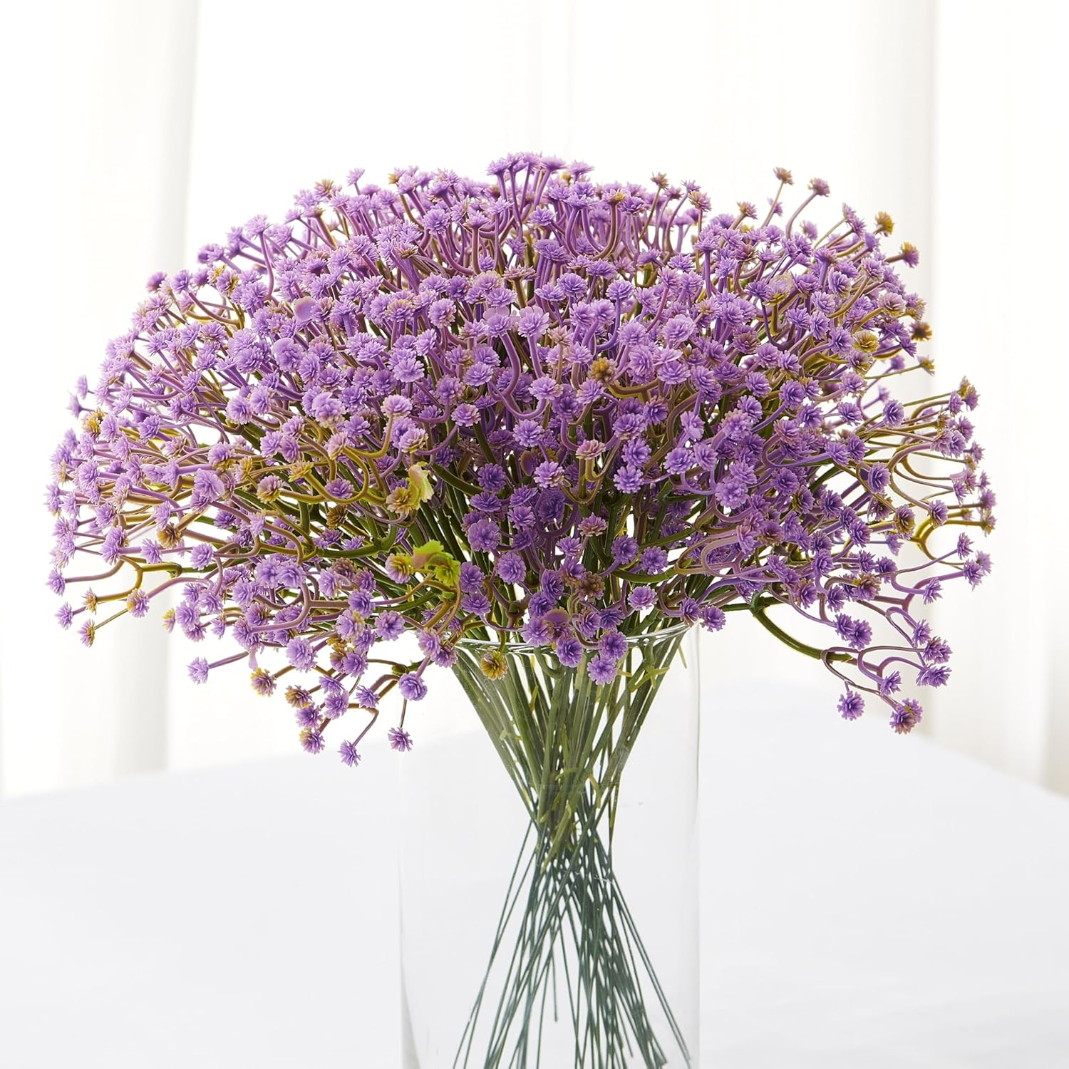 Babys Breath Artificial Flowers, 15 Bundles(Total 90Pcs) Purple Real Touch Decorative Flowers for Home Garden Wedding Party Decoration/Floral Arrangements/DIY