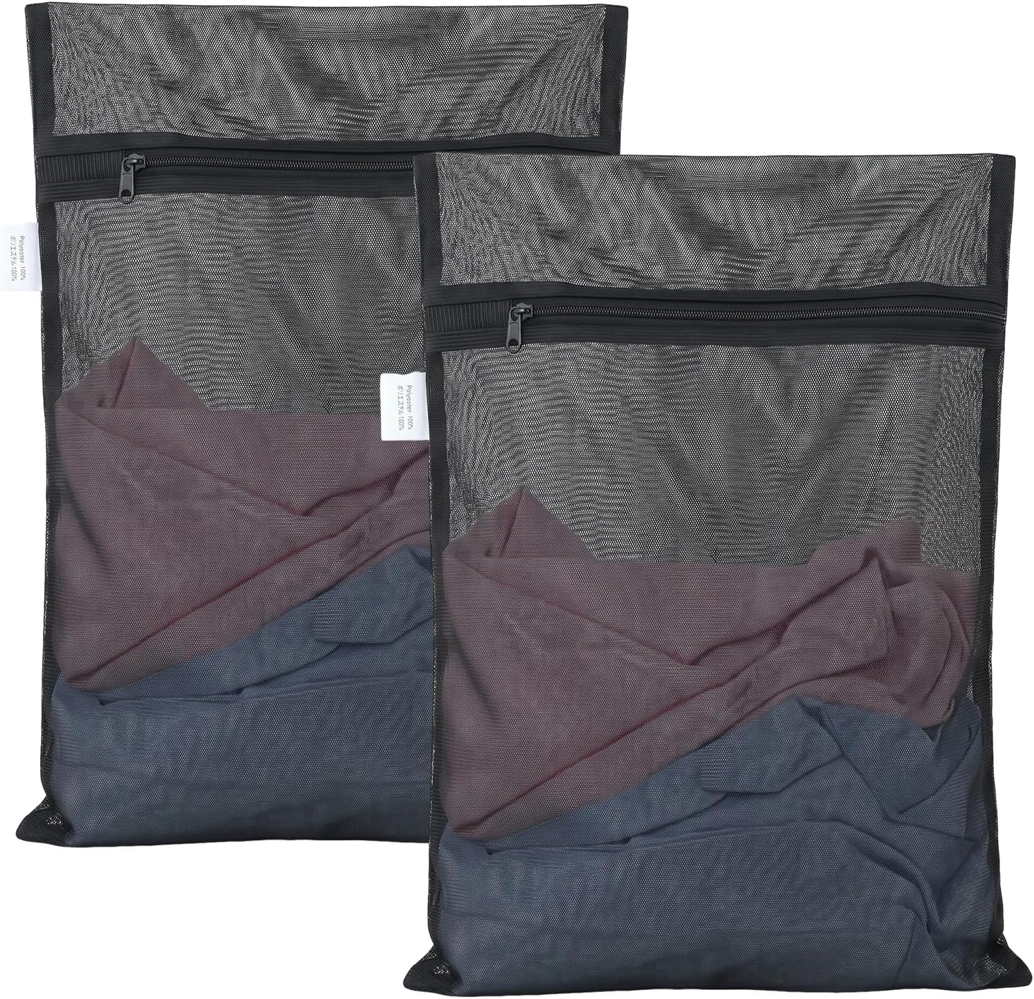 OTraki Black Delicate Laundry Bag with 4 CM Elastic Band 2 Pack 12×16 Inch