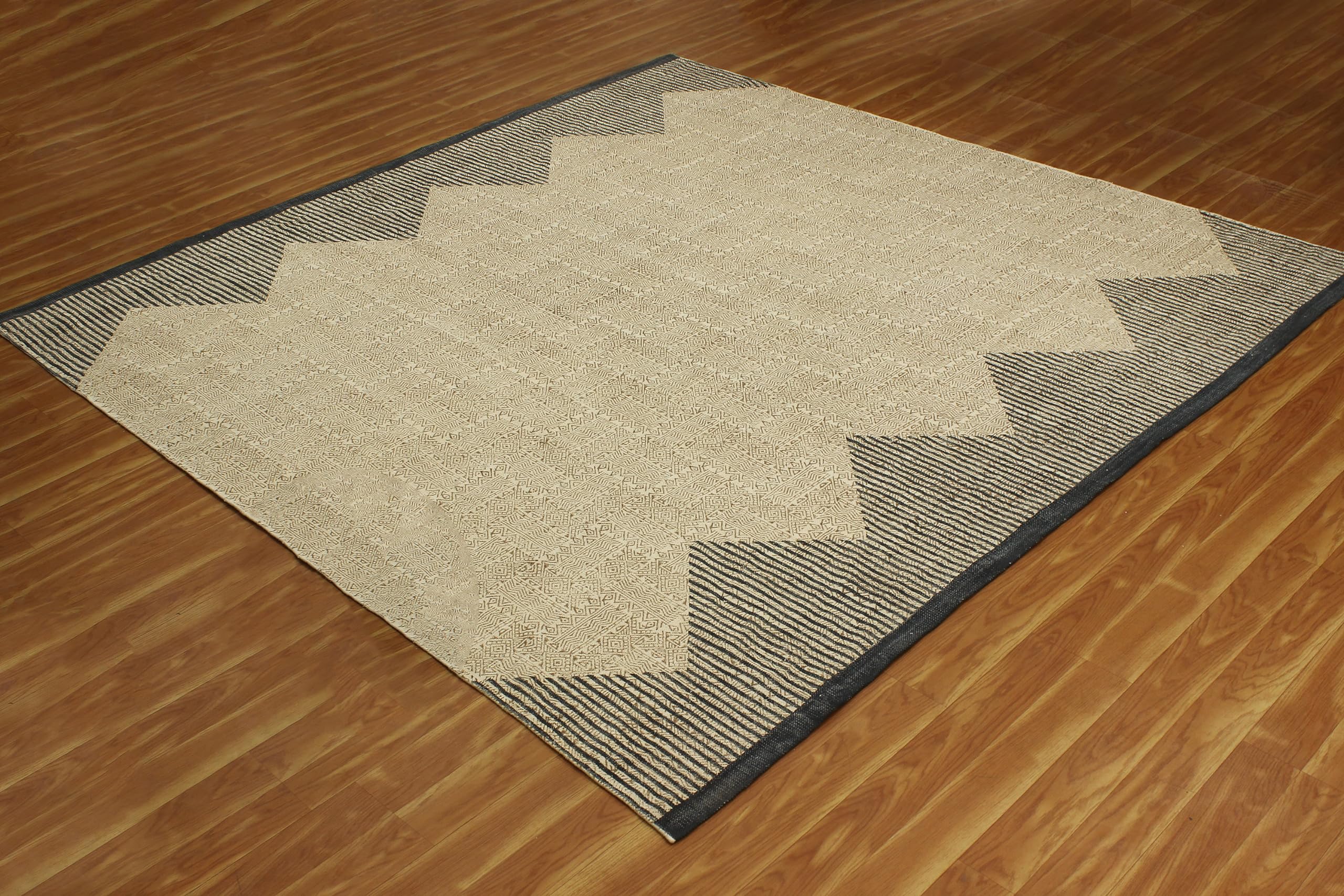 Handgewebter Teppich aus Baumwolle, Reine Quasten, Bodenteppich, handgewebt, wendbar, Überwurf, Teppich, Fußmatte, Waschküche, Teppich, Indoor-Läufer 90 x 300 cm (3 x 10 Fuß Läufer)