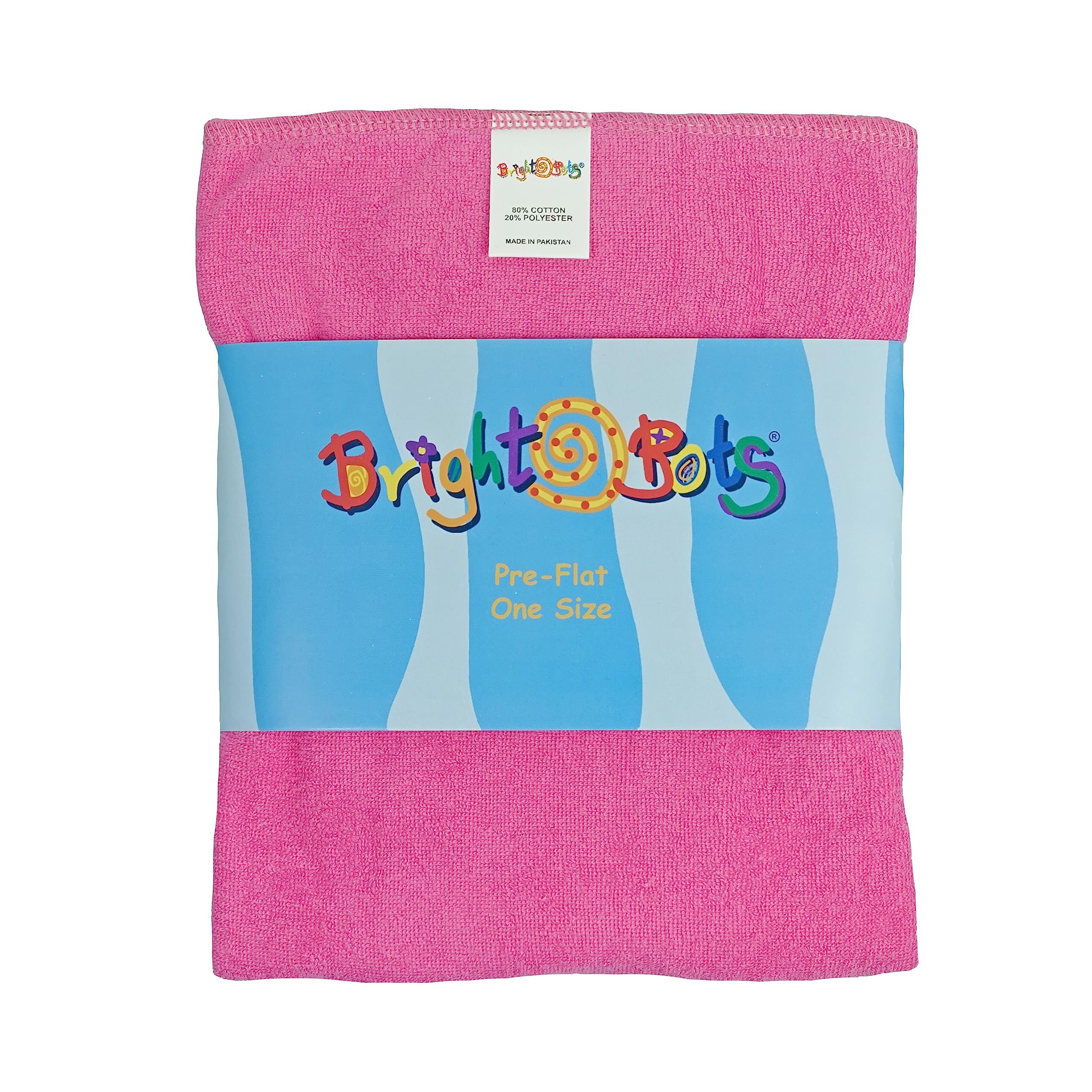 Bright Bots PreFlat Nappies Reusable Diaper Washable Nappy Baby Nappies Cloth Nappies - one Size (Pink)