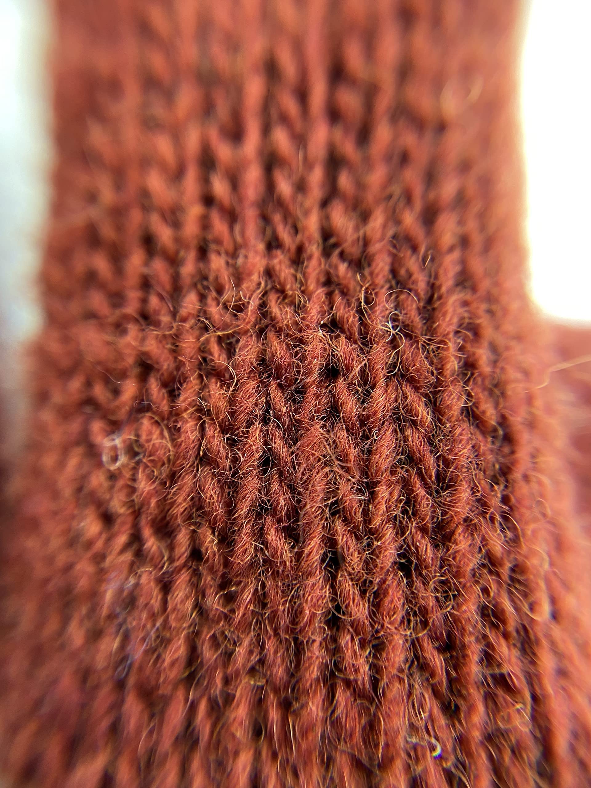 Gants en laine doublés en cachemire avec bords en cuir - Femme - Artisanat - Made in Italy, Rouille, Taille unique