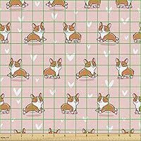 Vista 136 de Ambesonne Tela Geométrica por Yarda, Diseño Monocromo Patrón Abstracto de Líneas Continuas sobre Fondo Liso, Tela de Punto Elástico para Ropa