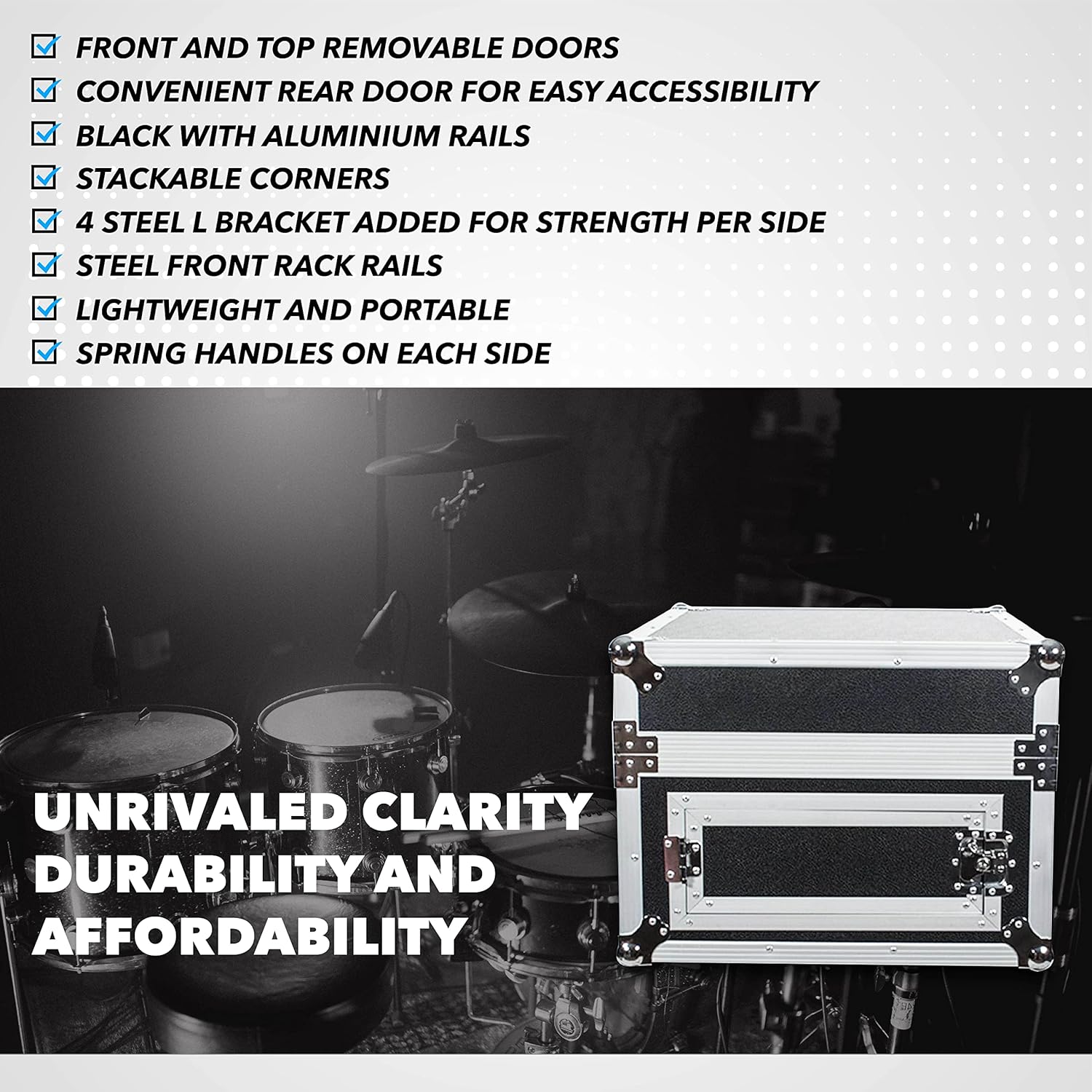 Seismic Audio - SAMRC-4U - 4 Space Rack Case with Slant Mixer Top - PA/DJ Pro Audio Road Case