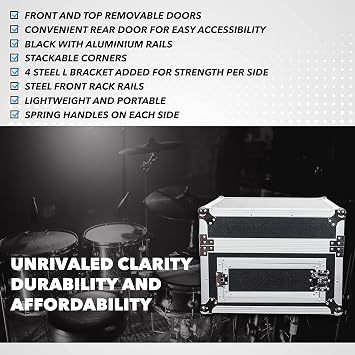 Seismic Audio - SAMRC-4U - 4 Space Rack Case with Slant Mixer Top - PA/DJ Pro Audio Road Case