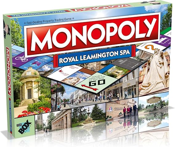 Winning Moves Royal Leamington Spa Monopoly Board Game, Tour around the board, buy, sell and trade your way to success, makes a great gift for ages 8 plus